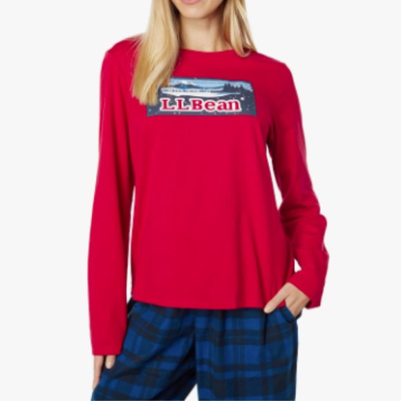 L.L.Bean Camp Pajama Set Large Blue Checkered - Picture 2 of 7